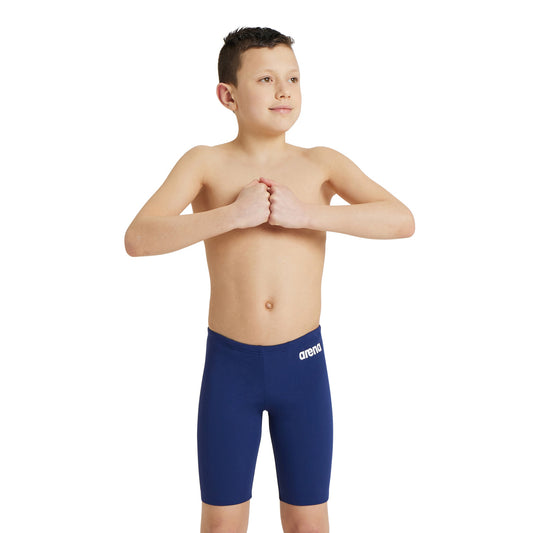 BOY'S TEAM SWIM JAMMER SOLID NAVY-WHITE
