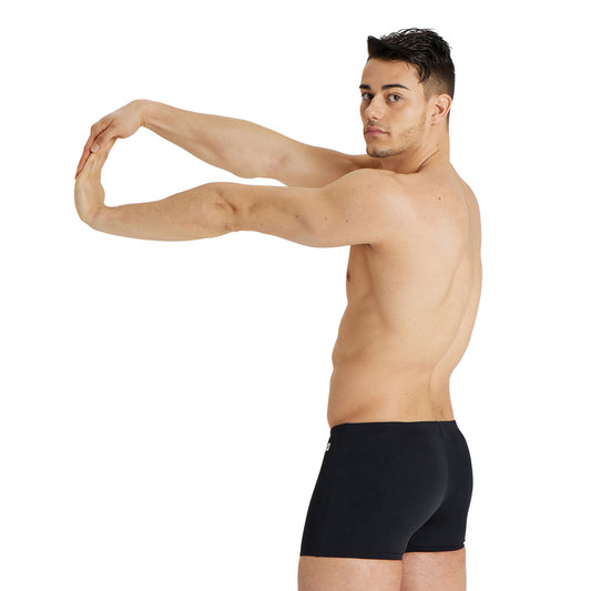 MEN'S TEAM SWIM SHORT SOLID BLACK-WHITE