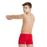 BOY'S TEAM SWIM SHORT SOLID RED-WHITE