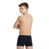 BOY'S TEAM SWIM SHORT SOLID BLACK-WHITE
