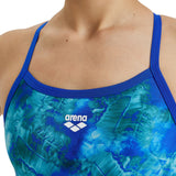 WOMEN'S SWIMSUIT CHALLENGE BACK ALLOVER NEON BLUE-