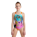 GIRL'S SWIMSUIT V BACK PLACEMENT BLACK-MANGO