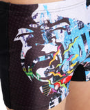 BOY'S SWIM SHORT PLACEMENT BLACK-MULTI