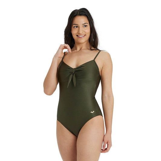 WOMEN'S SWIMSUIT U BACK SOLID DARK OLIVE