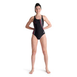 WOMEN'S SWIMSUIT V BACK GRAPHIC BLACK-WHITE