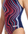 WOMEN'S SWIMSUIT LIGHTDROP BACK MARBLED NAVY-RED M