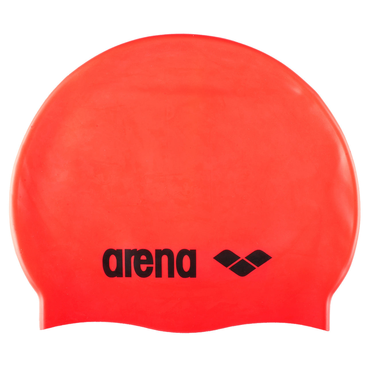 Arena Silicone badehætte - Fluo rød/Sort logo