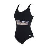 W DORIS WING BACK ONE PIECE BLACK,BLACK