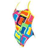 Arena Espresso badedragt - Navy/yellow/green/multi