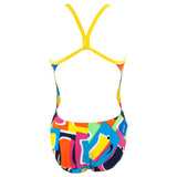 Arena Espresso badedragt - Navy/yellow/green/multi